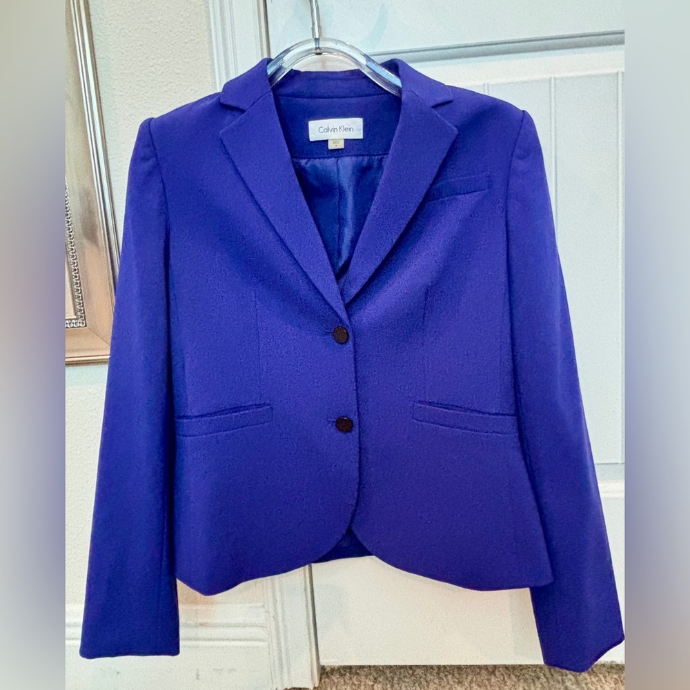 Calvin Klein Women’s Suit Jacket Royal Blue Size 8 - Like New